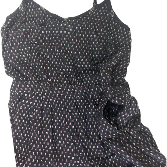 FatFace Women Jumpsuit Sz 10 Black Brown Pockets Floral Cropped Spaghetti Strap - Picture 5 of 16